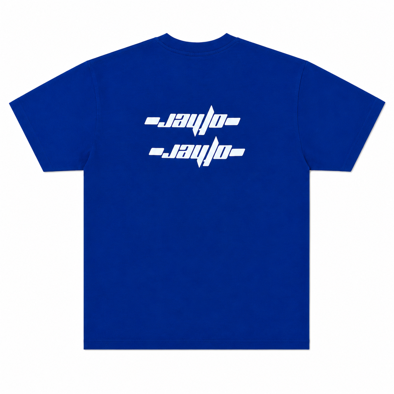Upside Down Logo Tee – Blue / White